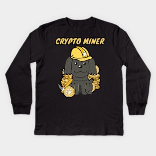 Crypto Miner Sheepdog Kids Long Sleeve T-Shirt